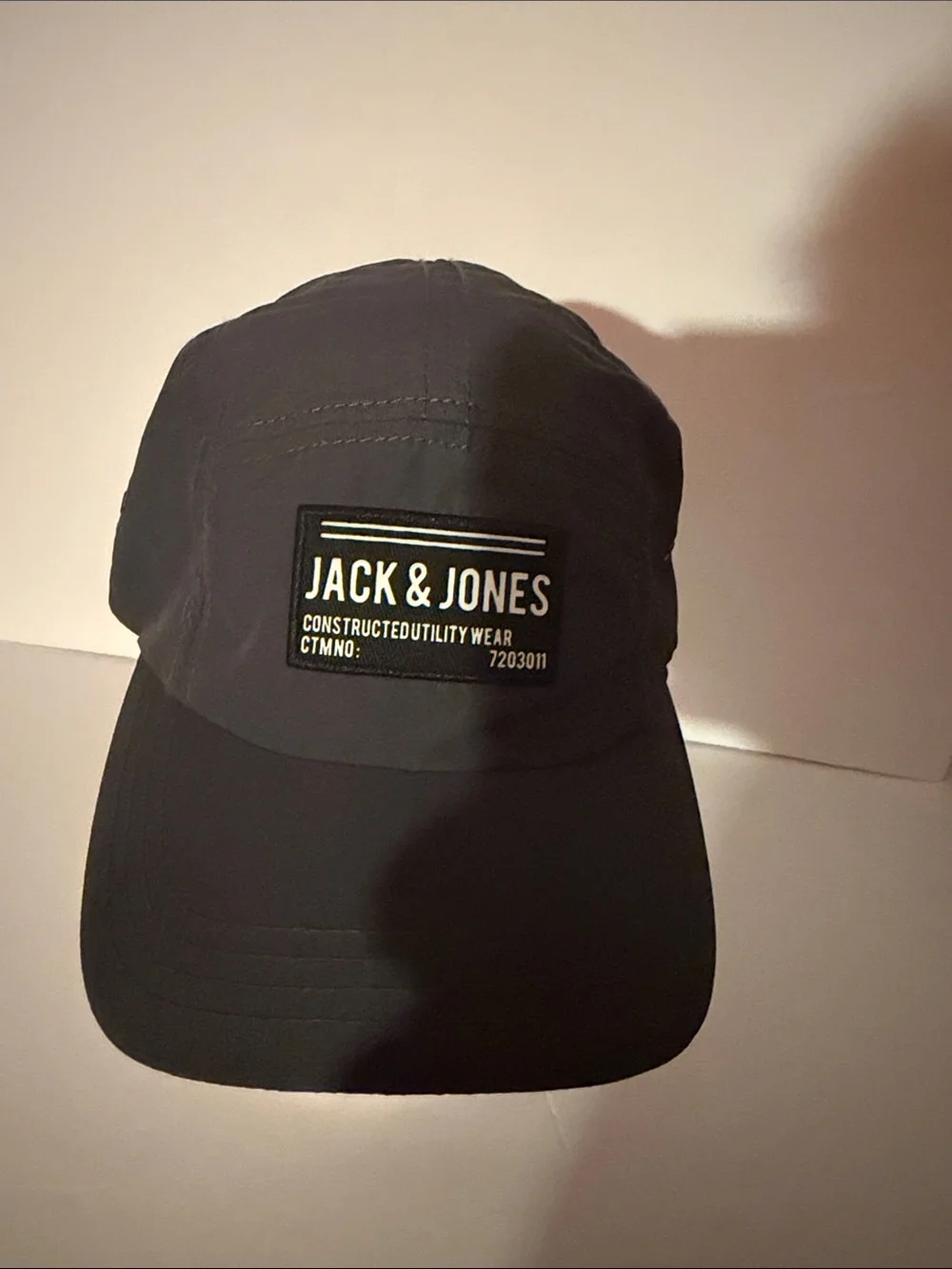 Jack & Jones Constructed Utility Wear 5 Panel Cap Black Adjustable Hat